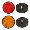 2 Stück Runde Rote Reflektoren Universal für Motorrad ATV 5,6x0,8cm & 2 x 2 Zoll Runde Orange Reflektoren Universal