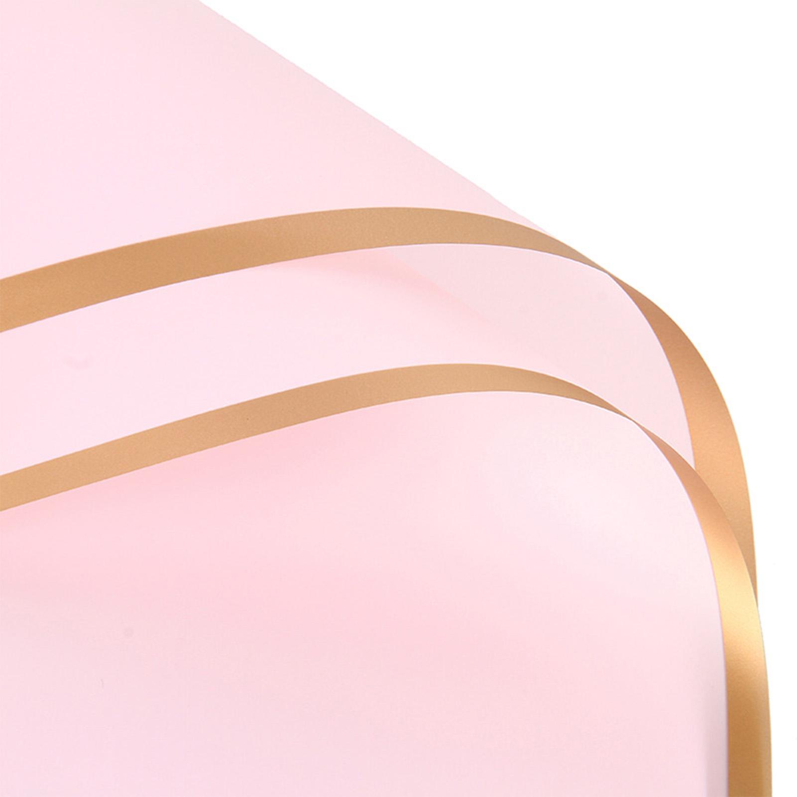 

160 Sheets Bouquet Wrapping Paper Waterproof Floral Packaging Paper with Gold Border for Florist Wrap Wedding Birthday