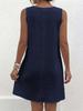 European & American Plus Size Women's V-Neck Sleeveless Button Dress 2026 - New Solid Color, Loose Fit