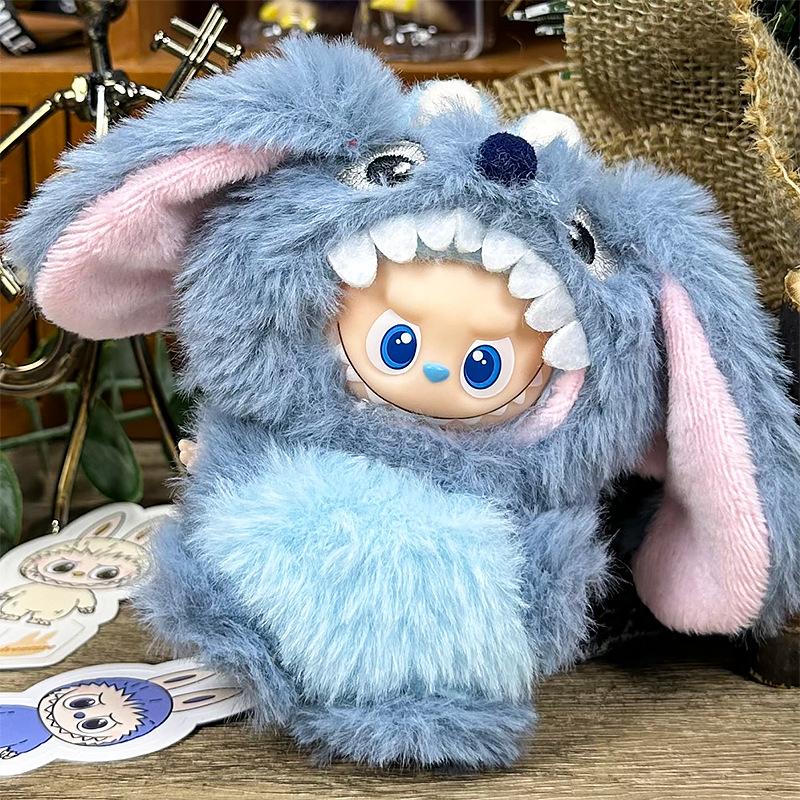 Für 10cm LABUBU Kleidung Plüsch fliegender Drache Outfit für Labubu4.0 Kleidung Dinosaurier Set Dekoration Ersatz DIY Spielzeug Zubehör