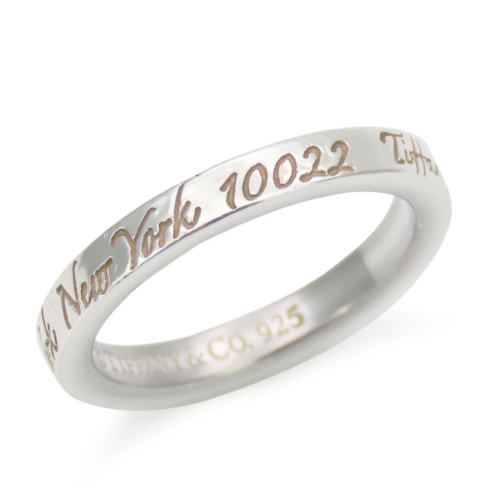 Used TIFFANY&Co. Ring Notes narrowing New York EU#51 Silver925 3g Silver Accessories