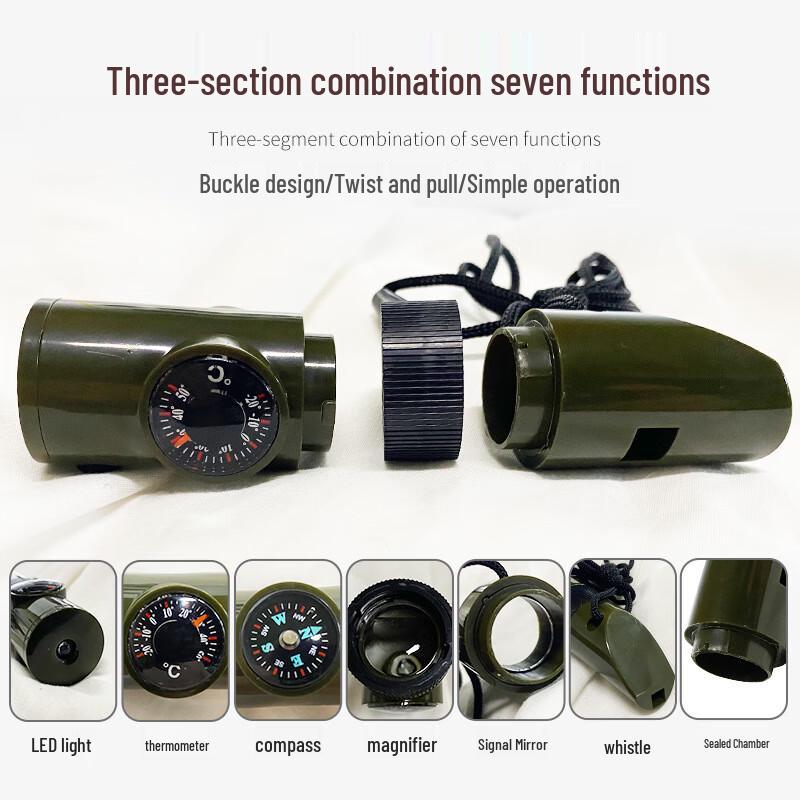 Outdoor Survival Whistle with Thermometer & Compass