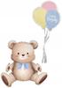 Balon Foliowy Siedzący Miś Z Balonami 3D Misiu Urodziny Roczek 41X76X31Cm