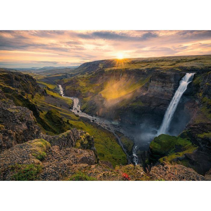 Ravensburger Puzzle 1000p-Háifoss Waterfall, Iceland (Highlights)-Adults&;children-From 14 years-Superior Quality Puzzle-12000110