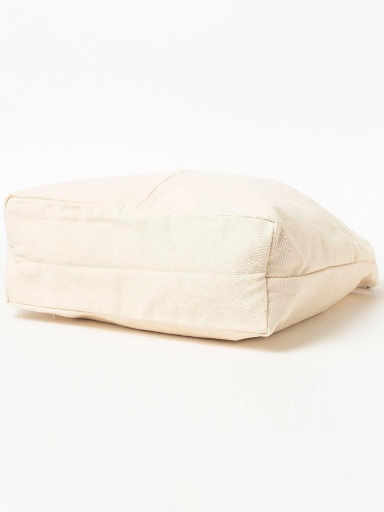 Beams Heart Canvas Bag, Smile Embroidered Logo, Women's, Natural, One Size