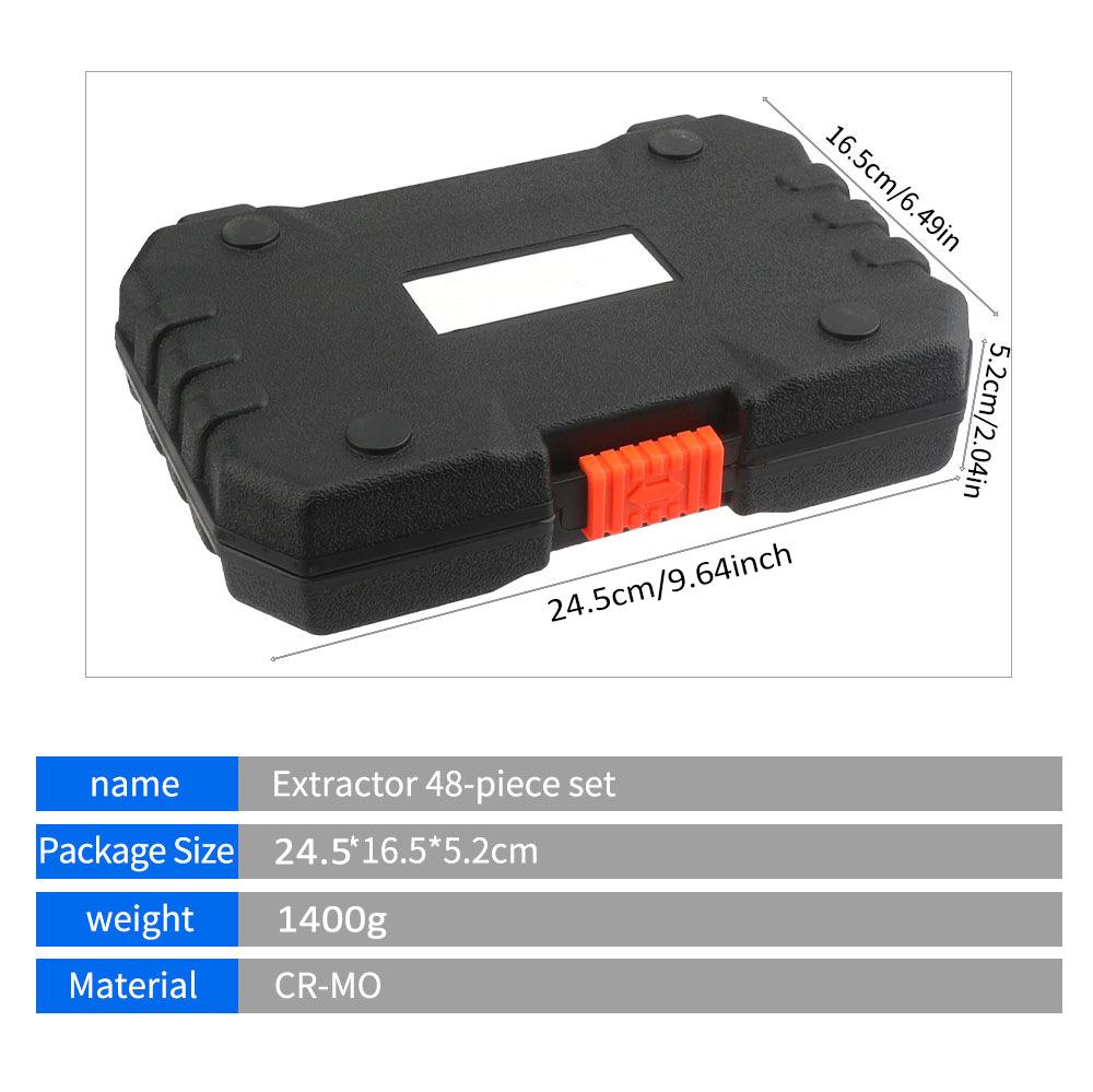 48 Piece Set Impact Bolt Extractor Screw Extractor Set and Stripped Screw Remover, 13 Piece Bolt Extractor, 6 Piece HSS