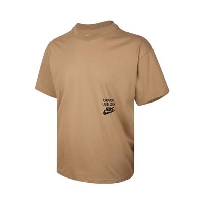 Logo Schriftzug Atmungsaktives Überschnitt-Kurzarm-T-Shirt Herren T-Shirts Braun HJ0775-297