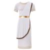 Mens Halloween Ancient Greek Toga Costume Short Sleeve Retro Gold Decoration Cosplay Roman Robe