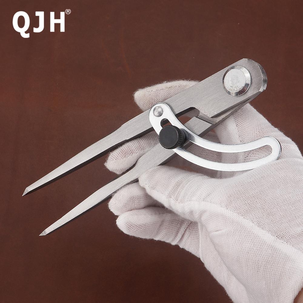 1pcs Leathercraft Compass Tool -Adjustable Scriber Spacing Gauge, DIY Leather Handcraft Spacing Measuring Marking Ruler Device