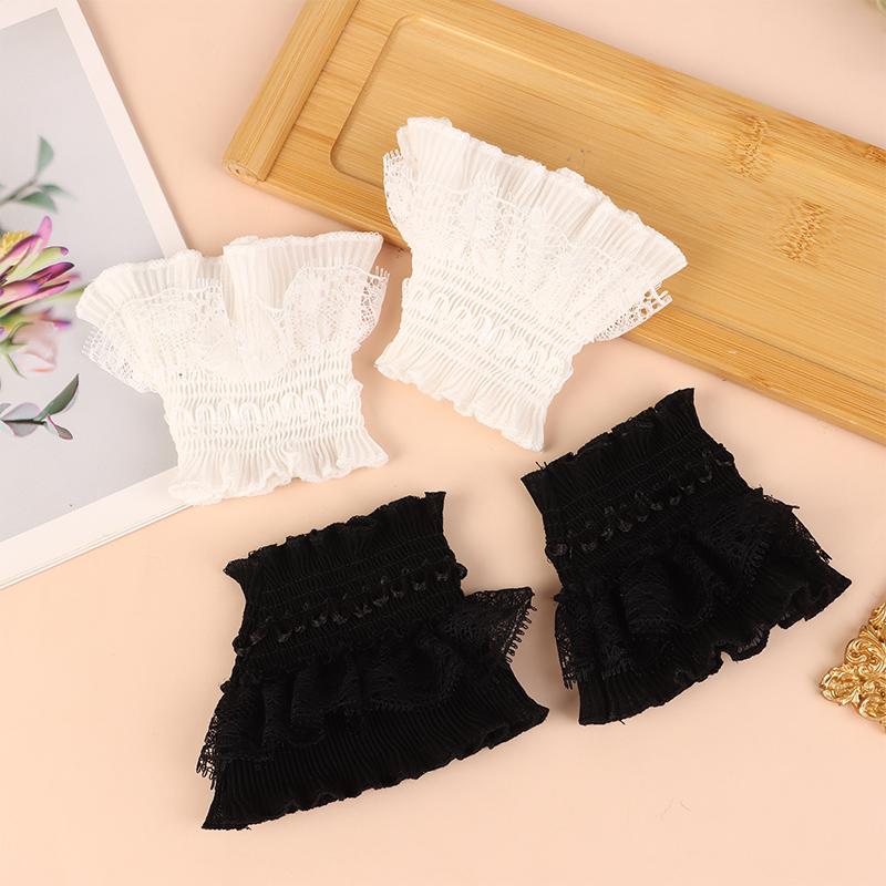 1Pair Nail Po Glove Nail Art Lace Fake Pleated Cuff Manicure Props