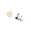 Minimalist Modern Nordic Wood Wall Clock And Ceramic Giraffe Figurines Statue Decorative Centerpiece