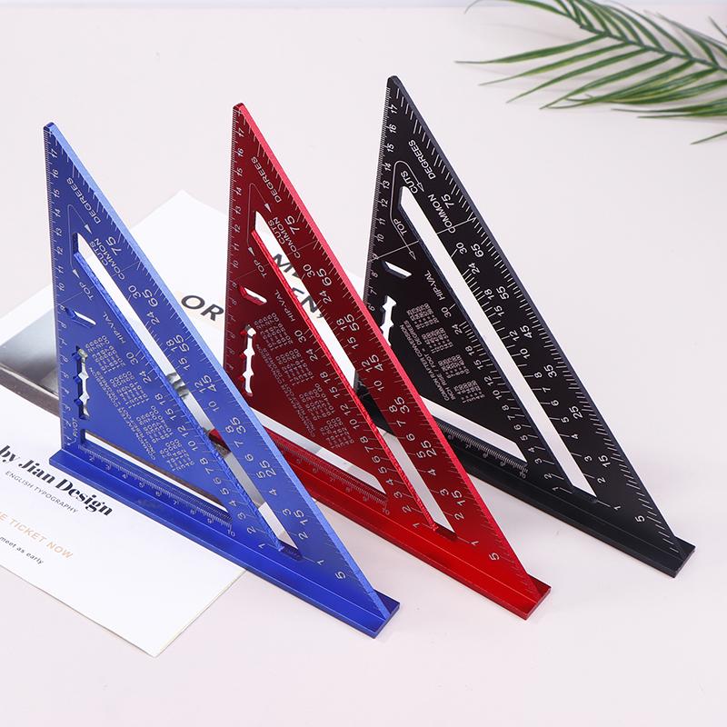 7-Inch Metric Woodworking Aluminum Alloy Triangle Gauges Right Angle Ruler Measuring Gauging Tools High Precision Marker Ruler