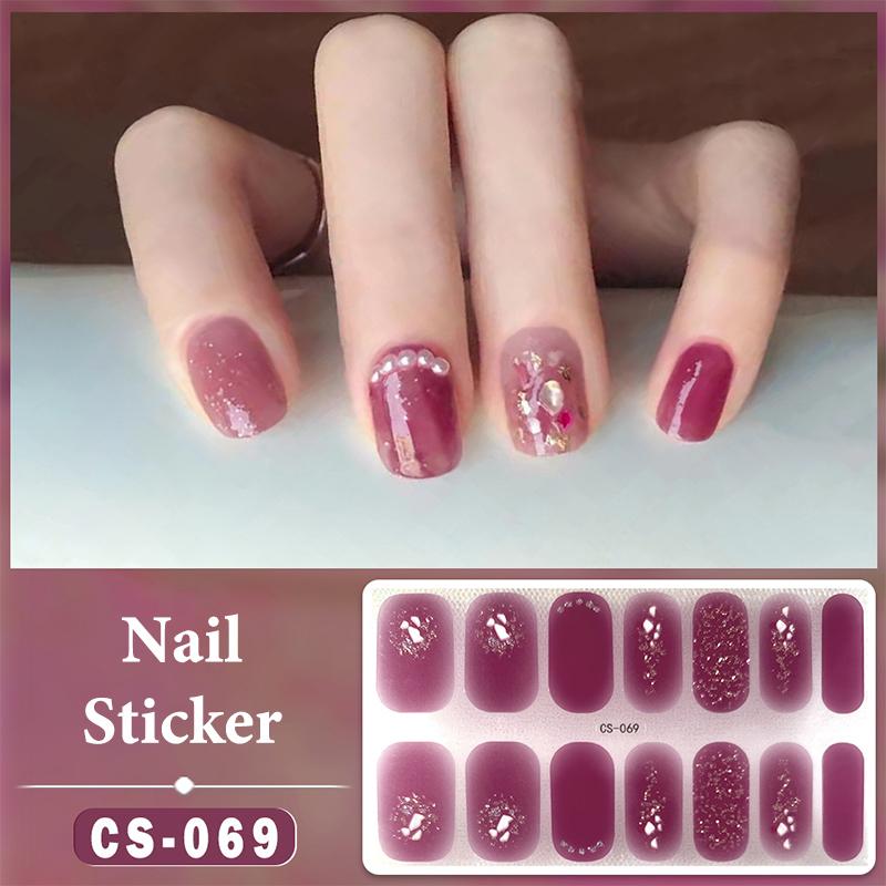 14 Nails Simple Waterproof Nail Wraps Full Cover Nail Stickers Firm And Not Easy To Fall Off Multi Color Nail Art For Women'S D