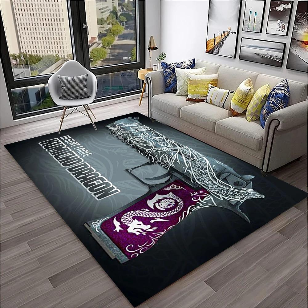 Gun Knife USP,AK,M4,AWP,Rifle Pistol Cartridge Carpet Rug for Home Living Room Bedroom Sofa Doormat Decor,kid Non-slip Floor Mat