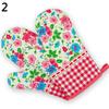 1Pc Dots Grids Print Oven Mitt Heat Resistant Protector Kitchen Holder Glove
