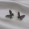Simple Zircon Butterfly Earrings Light Luxury High-end Stud Earrings Temperament Fashionable Sweet Pearl Earrings Women