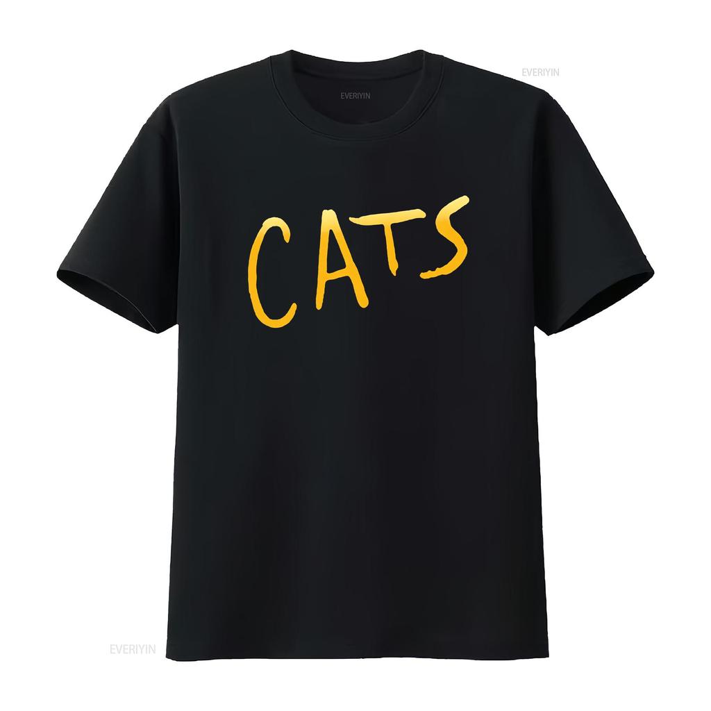 Cats Broadway Musical Show Unisexs Black T Shirt Size S To 3xl Vintage Washed Breathable Homme Slightly Graphic Comfortable Soft