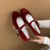 Fashion Soft Fashion Flock Women Flats Mary Janes Lolita Shoes Round Toe Female Buckle Strap Footwear Shallow Ladies Ballet Flats Shoes