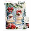 Pearl Bead Painting Kit Christmas Bell Ornament Pattern Frameless Canvas Art Relaxing Night Craft Home Decor Gift Holiday Festive Handmade DIY