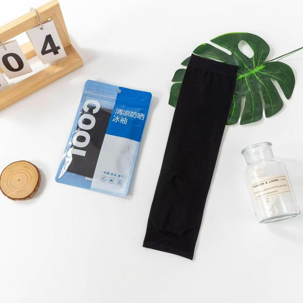 Armstulpen aus Eisseide für Sommerradfahren: Sonnenschutz & Kühlung, Einfarbig