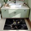 1Pcs Anti Fatigue Kitchen Rugs,  Black Cat Print Waterproof Non-Slip Thick Cushioned Kitchen Mat Heavy Duty Comfort Standing Mat for Kitchen