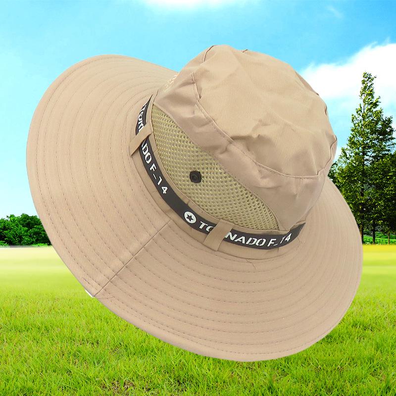 

Чоловічий сонцезахисний капелюх з широкими полями: Літній вуличний капелюх рибалки із захистом від УФ-променів, підходить для будівництва та риболовлі. L (58-60cm)