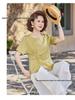 Elegant Summer Suit: Women's Short-Sleeve Chiffon Top & Wide-Leg Pants Set for Young & Middle-Aged Moms
