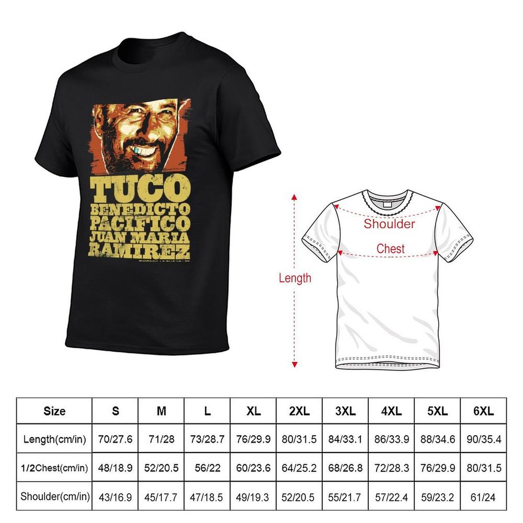 Tuco Benedicto Pacifico Juan Maria Ramirez The Good The Bad and The Ugly T-shirt sublima plusstorlekar smal passform t-shirts för män