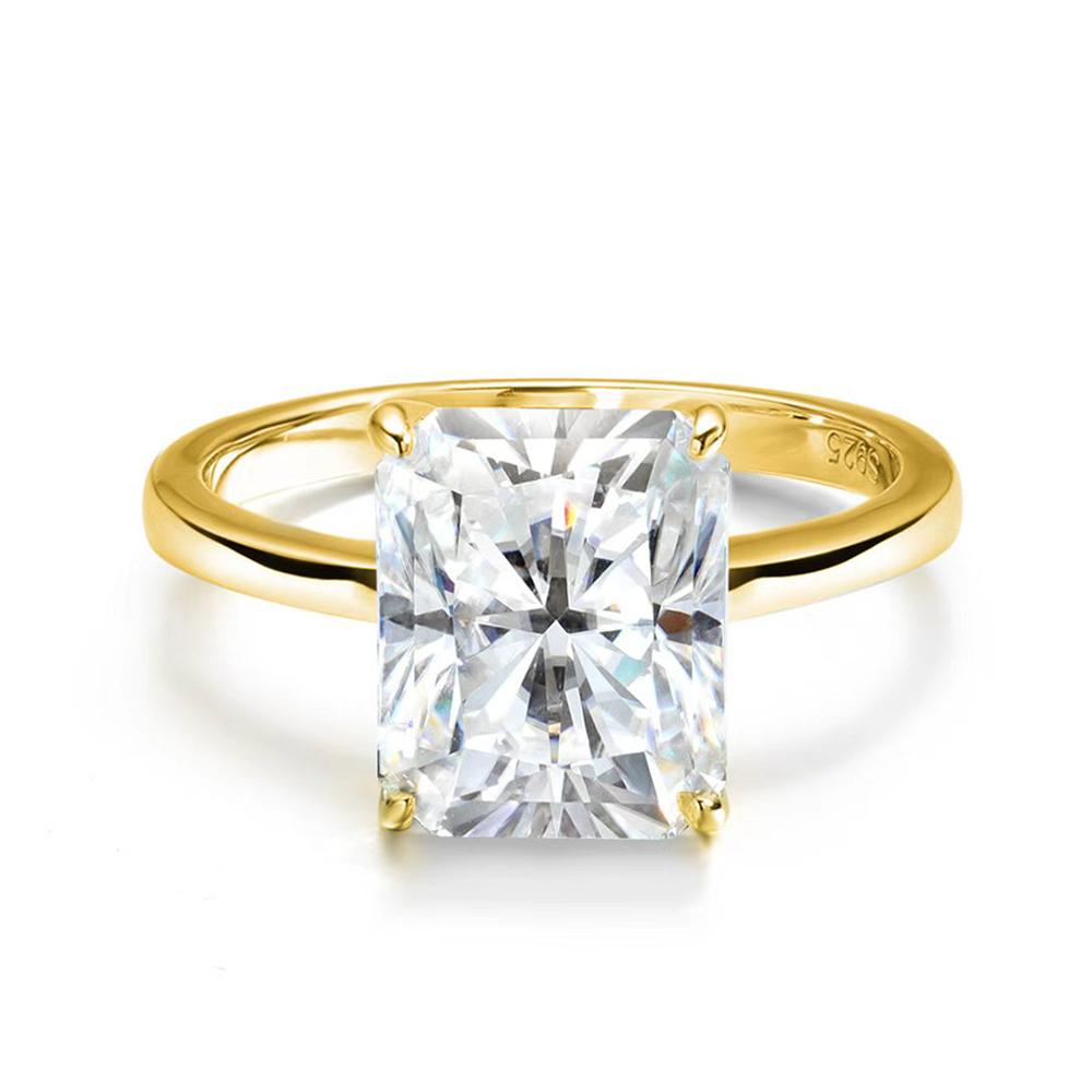 1-4CT Radiant Cut Moissanite Engagement Ring GRA Certified   CopperSolitaire Diamond Wedding Bands for Women Jewelry