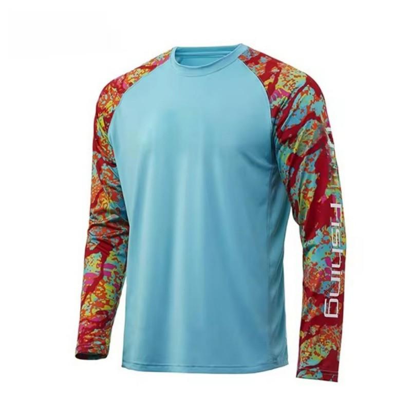 Anti-ultraviolet Long-sleeved Round-neck Fishing Clothes Outdoor Sports Quick-drying Light Breathable