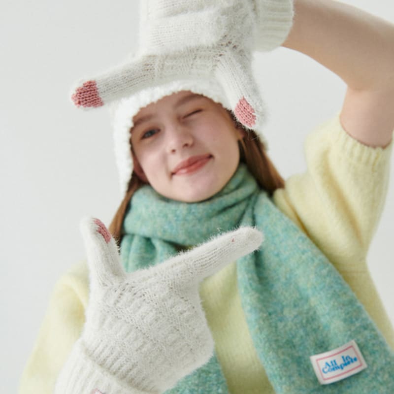 ALLINCOMPLETE Fuzzy Rabbit Gloves (8 Colors)