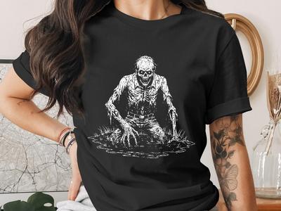 Zombie T-Shirt | Undead Horror Graphic Tee for Men & Women | Goth Grunge Spooky Halloween Apparel | Scary Monster Fan Gift