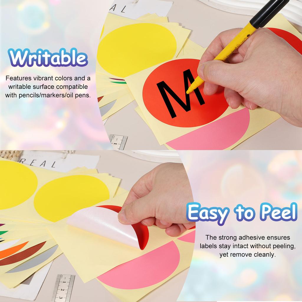 30/60Sheet Colored Dot Stickers Labels 4Inch Circle Price Sticker Self Adhesive Circle Tags Coding Labels for Organizing Sealing
