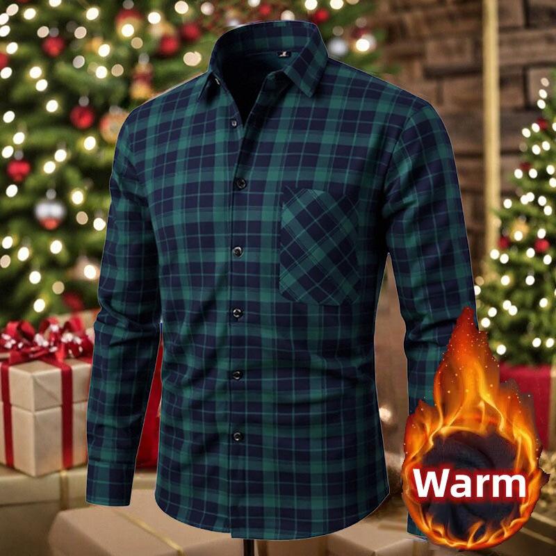 Men's Winter Flannel Shirt Jackets With Sherpa Lined Long Sleeve Button Down Fleece Shirts for Men Casual Warm Plaid Thermal Shirt With Pockets