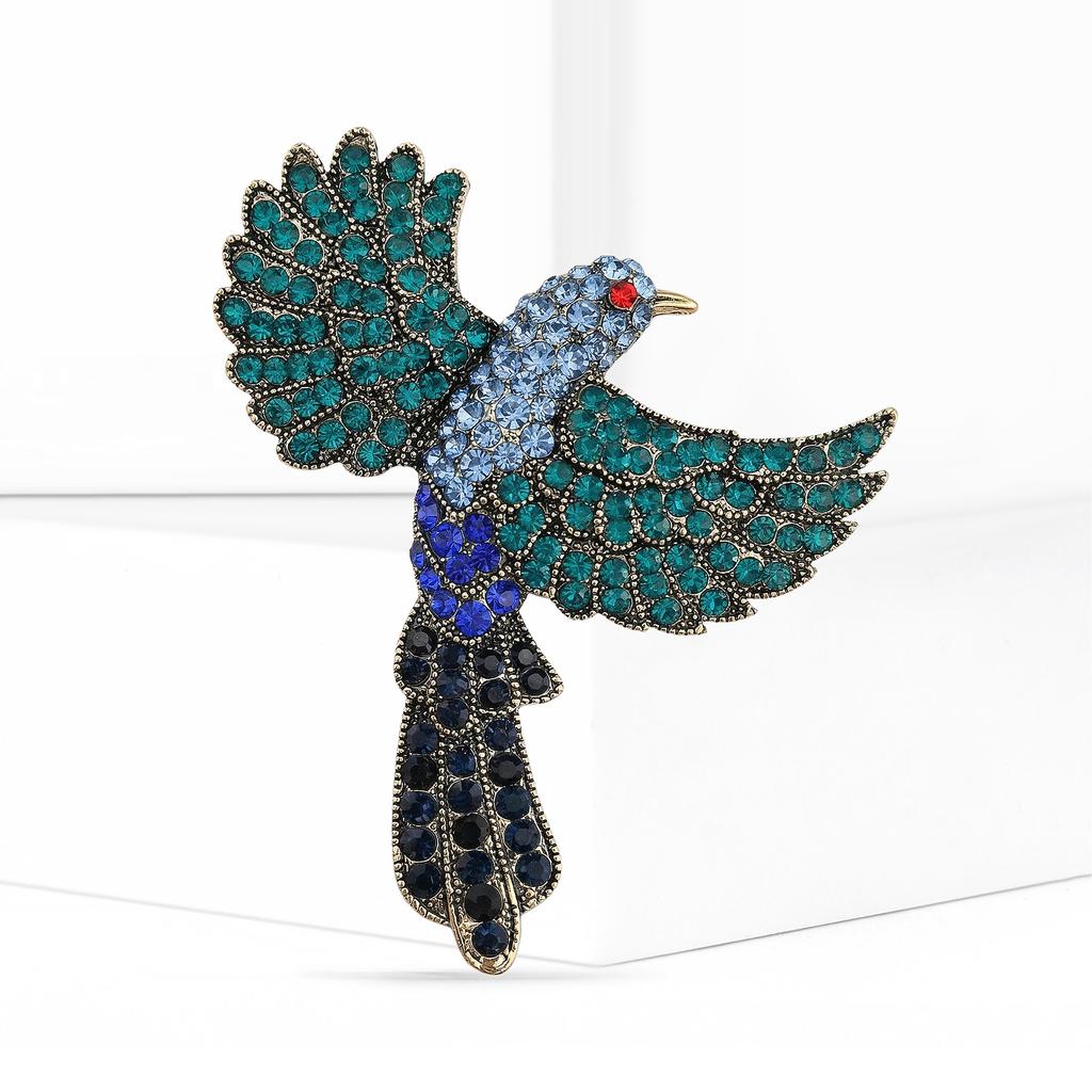 Luxury Rhinestone Bird Brooches for Women Unisex Fashion Animal Pins Friend Event Party New Gifts Jewelry Decoration Accessories