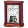 Seiko Clock Table Clock Radio-Controlled Analog Rotating Decoration Wood Case Brown Wood Grain BY242B