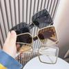 Women's Oversized Square Metal Frame Sunglasses: European & American Trend 3726