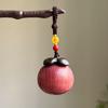 Mangosteen Sandalwood Keychain Strawberry Car Keyring Wooden Pendant Phone Chain  Decoration