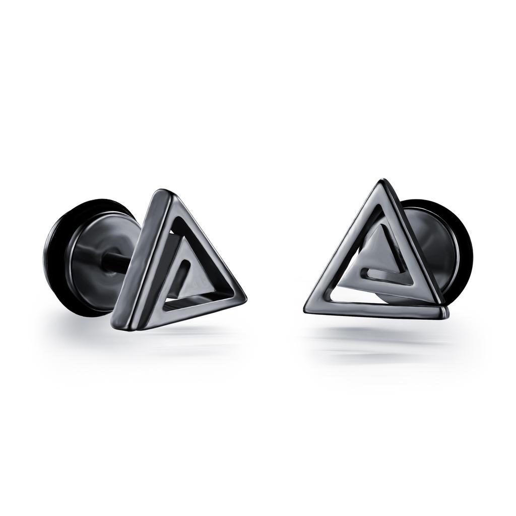 1Pair Star Lightning Titanium Steel Unisex Women Men Black Clear Crystal Zircon Ear Studs Earrings Shiny Piercing Jewelry Gift