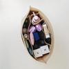 Dumpling-Shaped Felt Cosmetic Bag with Inner Lining for Storage and Organization