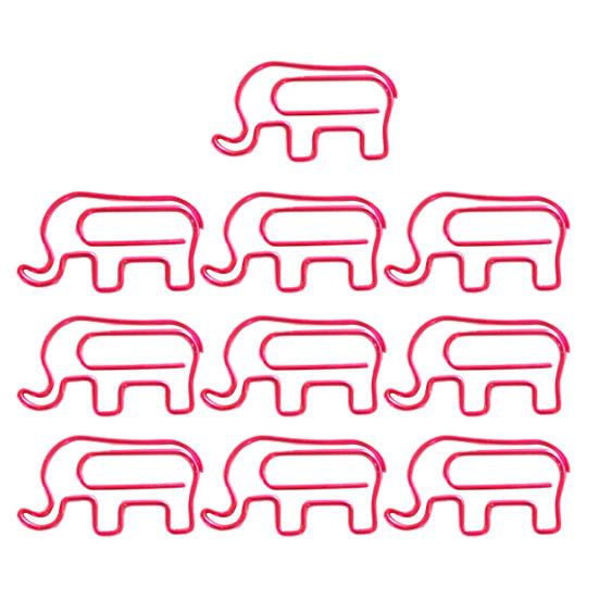 10Pcs Christmas Paper Clips Colorful Elephant Design Non-bending Paper Clips Office School Desk Organizing Cards Document Fasteners