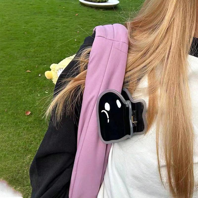 1pc Halloween Cute Ghost Hairpin Female Back of Head Cross Hair Shark Clip High End Hair Accessory