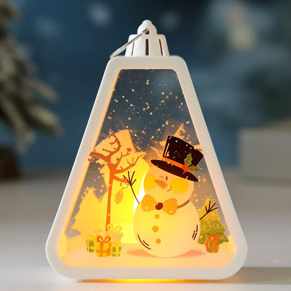 Soft Glowing Christmas Lantern Decor Vintage Style LED Glowing Decoration Window Sill Decor