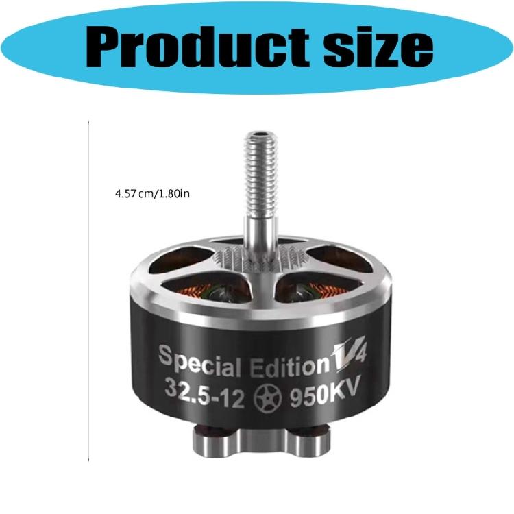 Aluminum Alloy FPV Motor 950KV for Compactly Drones Build Use, Brushless Power Component for Racing, Freestyle Flight, Installation and Motor Upgrades