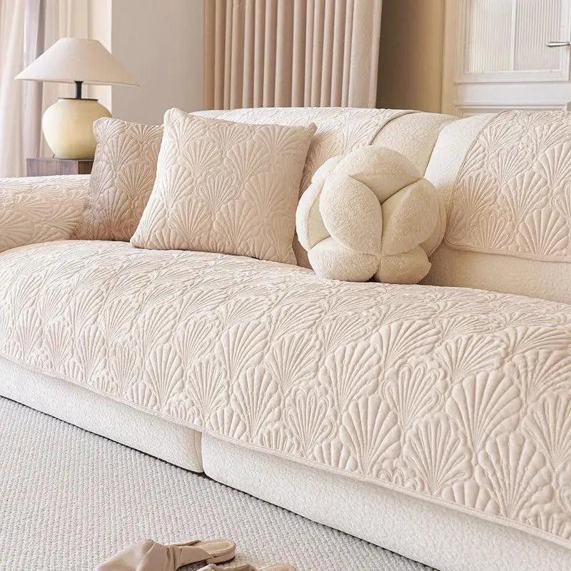 1 peça Capa de Sofá Clássica de Outono e Inverno de Pelúcia Tecido Antiderrapante Almofada Quatro Estações Universal Tudo Incluído Toalha de Encosto