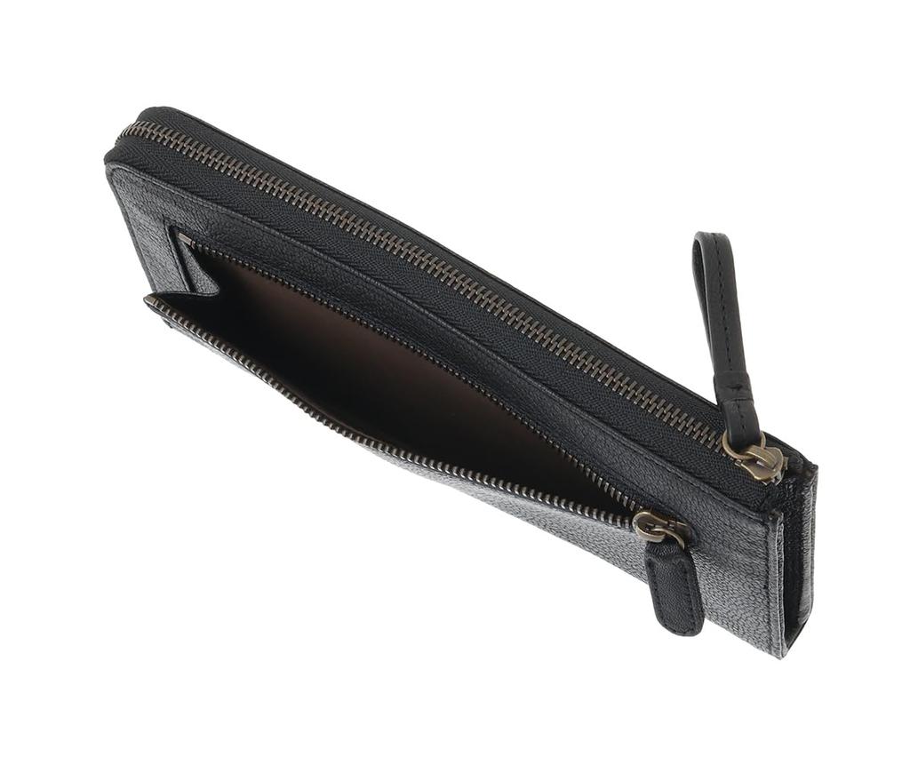 Genten Goat Basic Long Wallet, Large Zipper, Women's, 44361-12, Junkuro