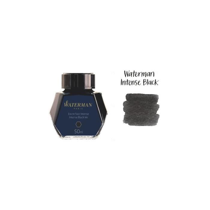 Waterman encre pour stylo plume, couleur noir intense, flacon 50 ml