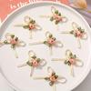 2pcs Beige Mini Flower Bow Ribbons for Gift Wrapping and Crafts, Gift Wrapping Ribbon
