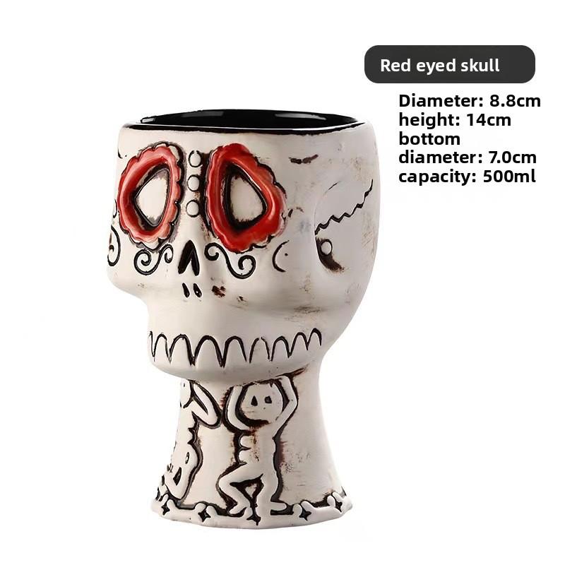 Hawaiian Tiki Cup Skull Ceramic Mug for Tiki Bar Home Bar DecorTiki Cocktail Cocktail Drinking Glass