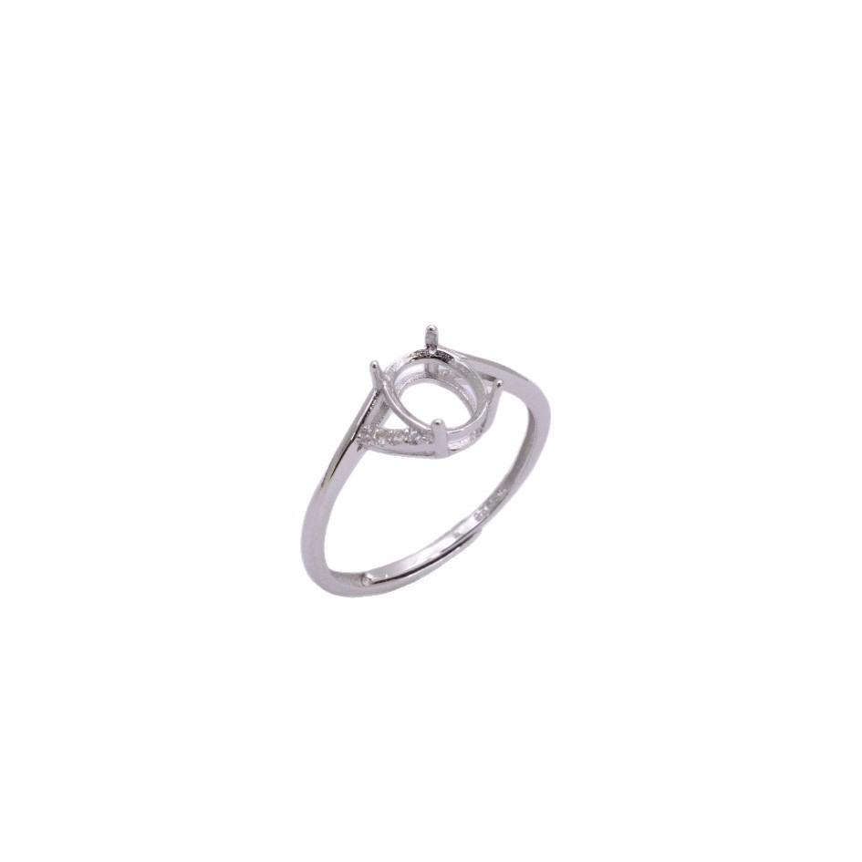 S925 Sterling Silver Gourd Ring Band with Hollow Design and Inlaid Silver Adjustable Open